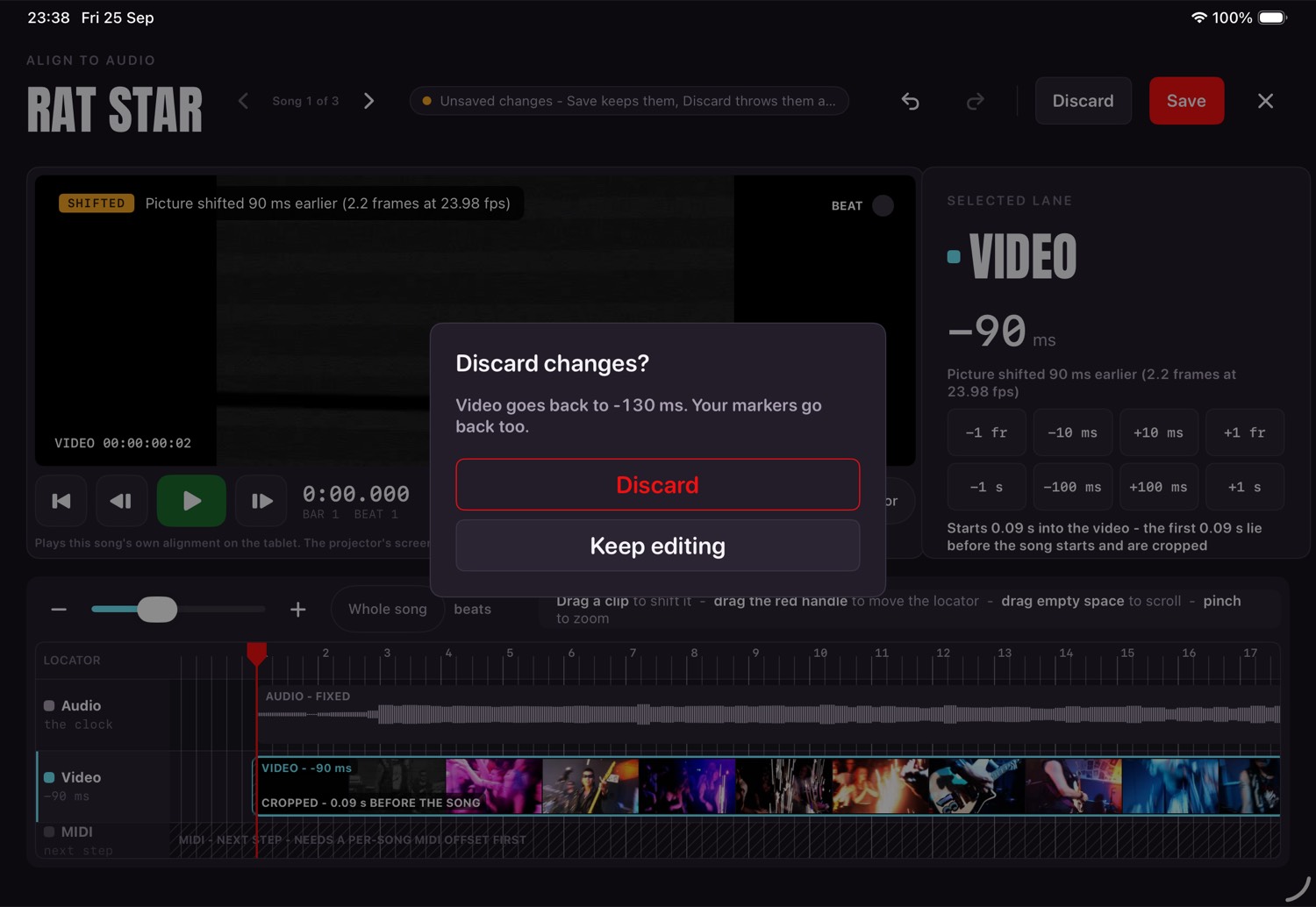 Discard changes?