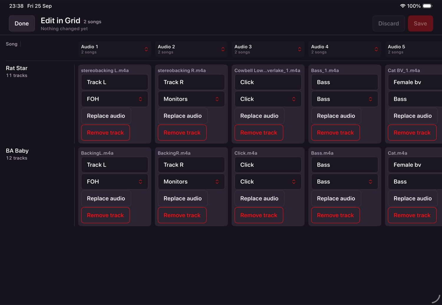 The bulk edit grid