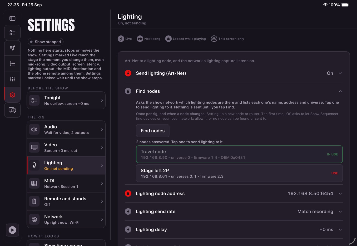 Find nodes listing two Art-Net nodes