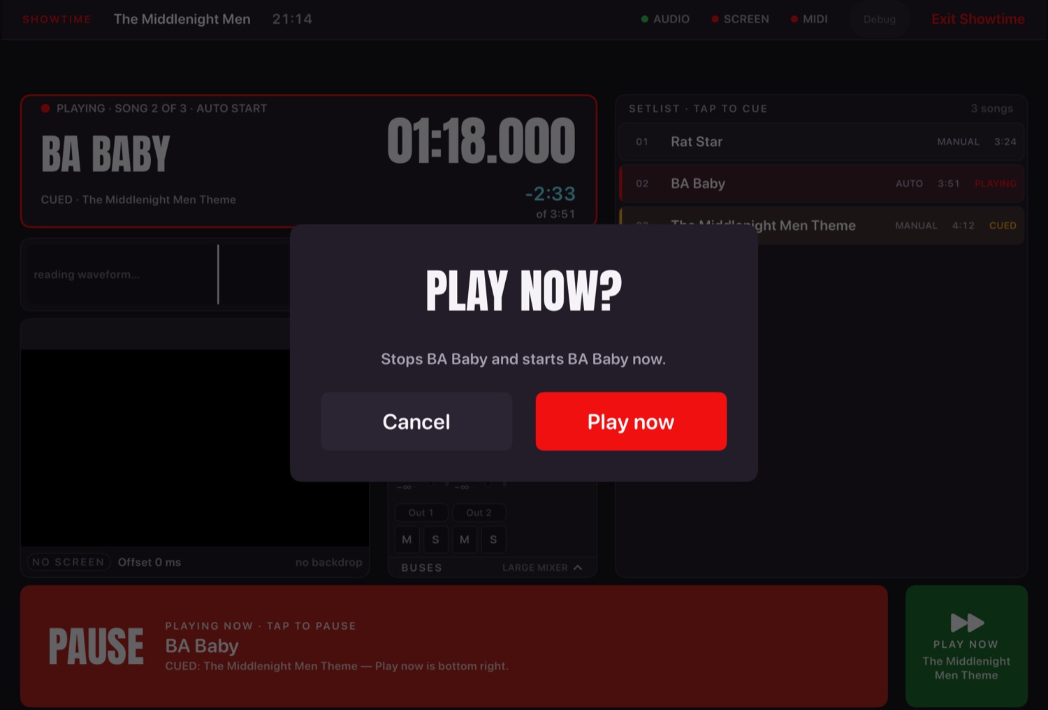 Play now confirmation